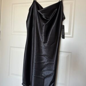 Bebe Black Sleeveless Cowl Neck Slip Dress